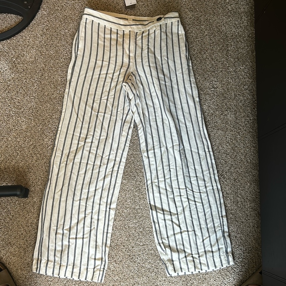 J jill wide legged striped pants